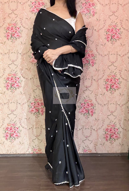 Chandani Raat Black Georgette Saree