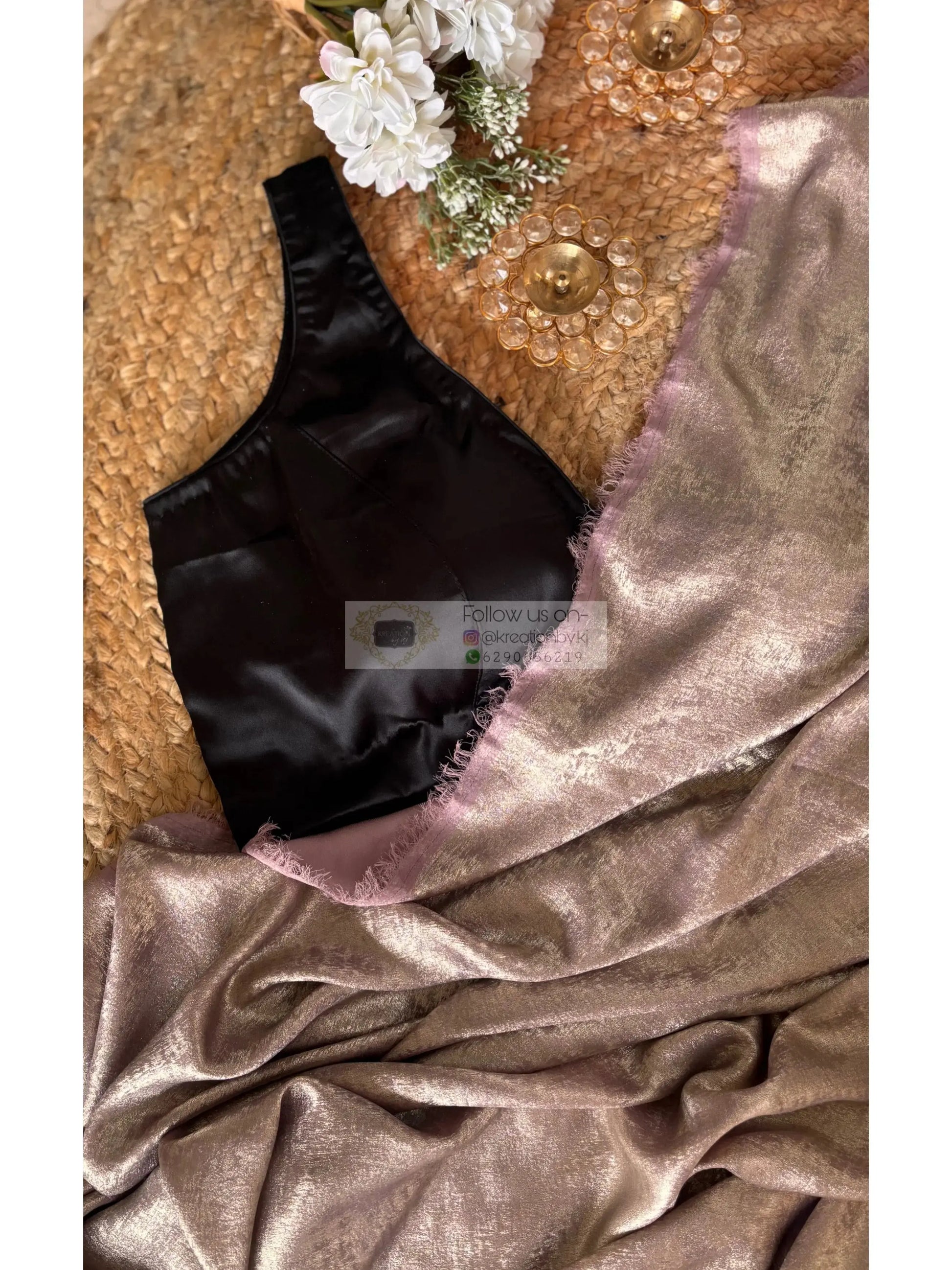 Mauve Glam Gold Shimmer Saree Kreation by KJ