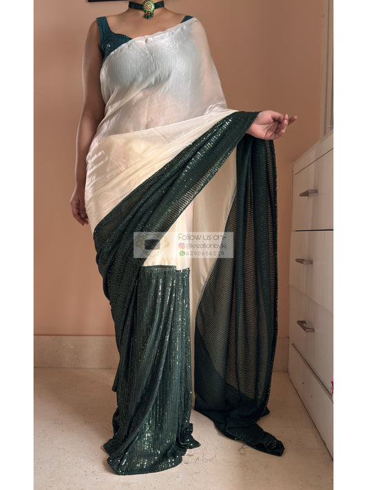 Pine N Frost Shimmer Sequin Saree