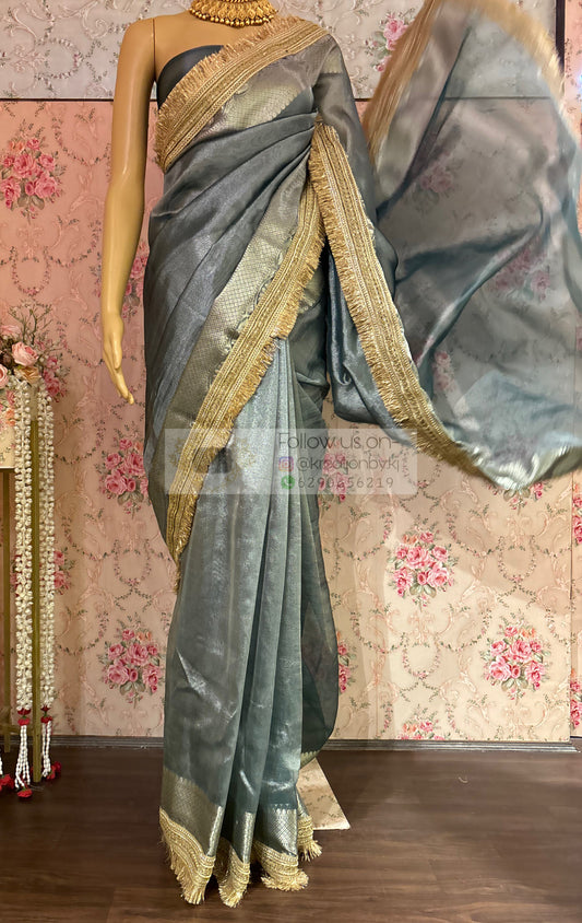 Sage Green Banarasi Banno Saree kreationbykj