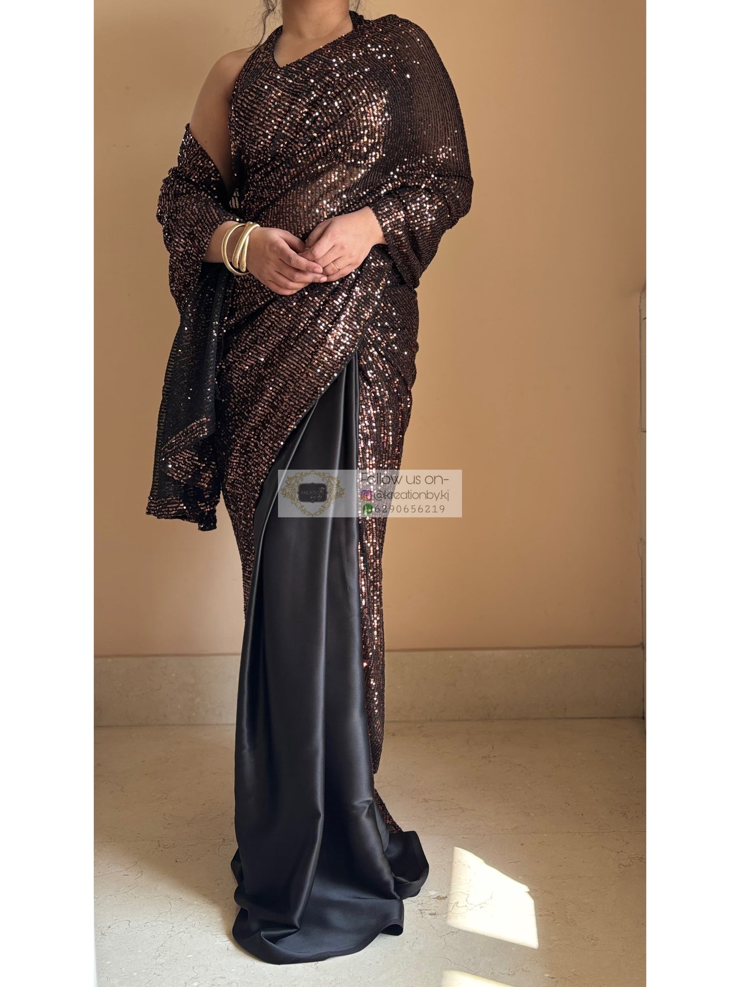 Shimmer Dazzle Sequin Cocktail Saree