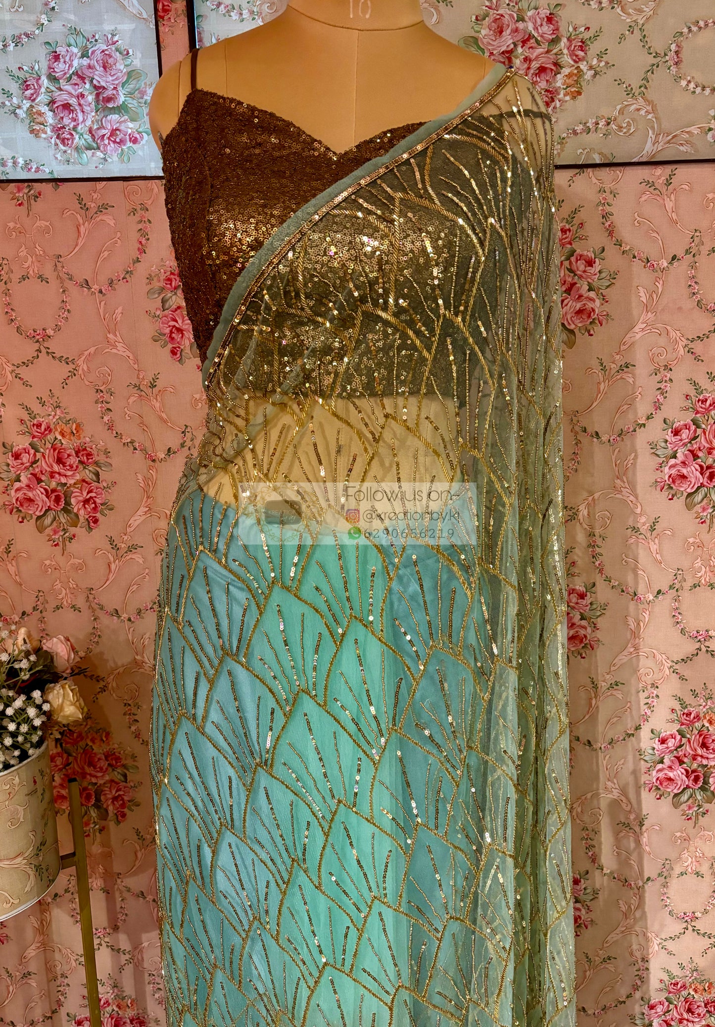 Powder Blue A Sky Full of Stars Saree