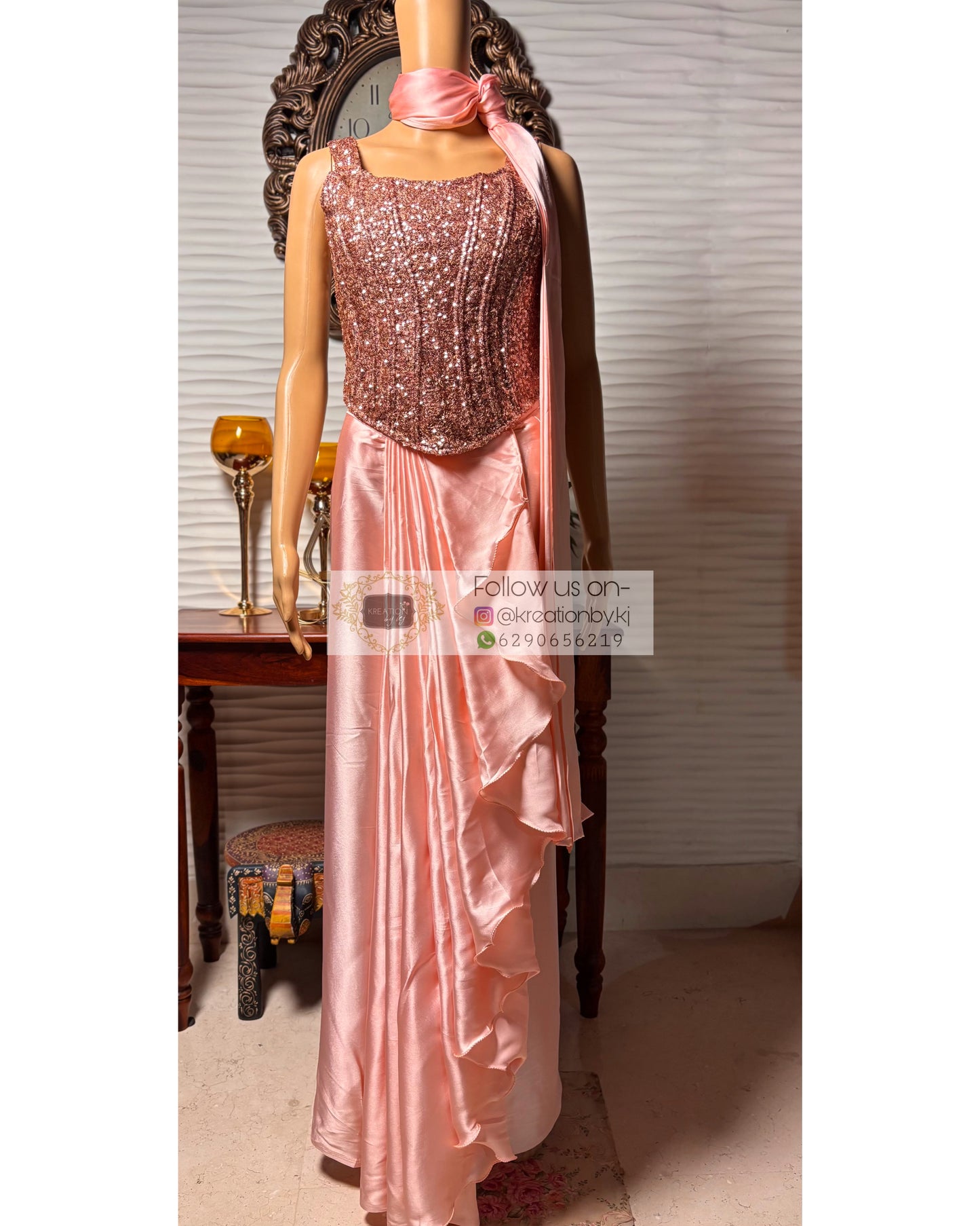 Peach Elsa Drape Set