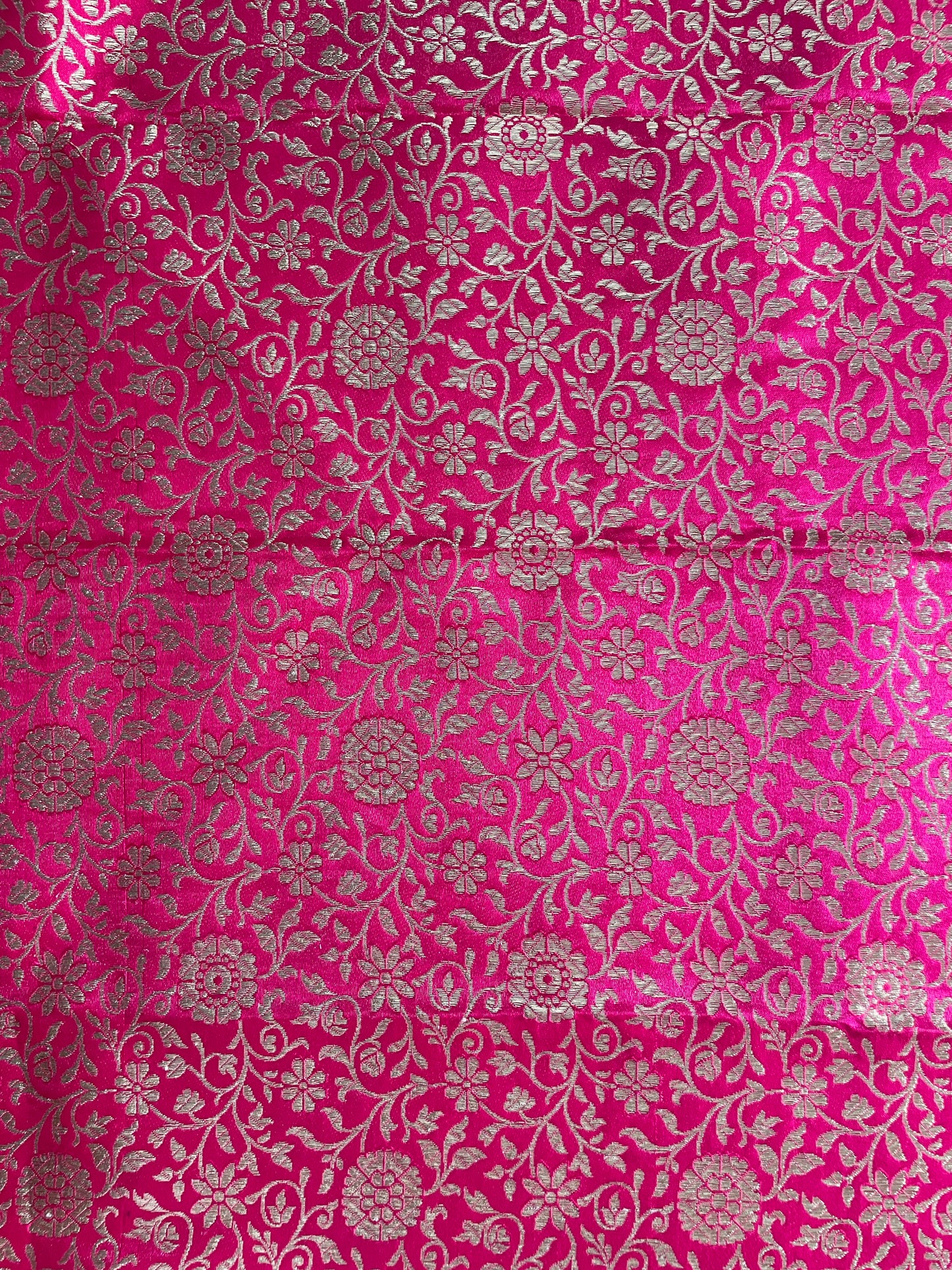 Fuchsia Pink Banarasi Brocade Fabric