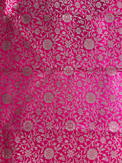 Fuchsia Pink Banarasi Brocade Fabric