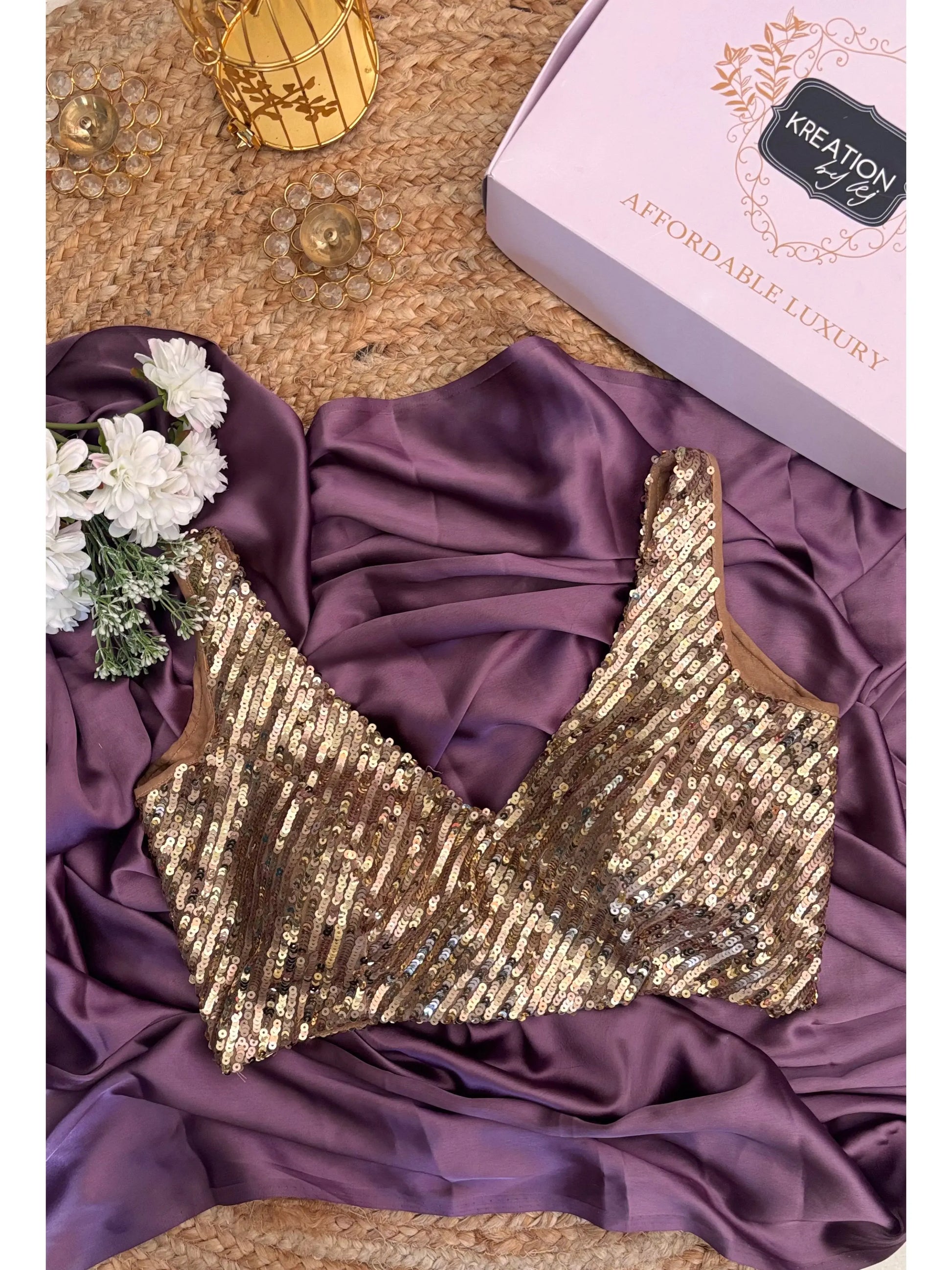 Golden Knitted Sequin Sleeveless Blouse Kreation by KJ