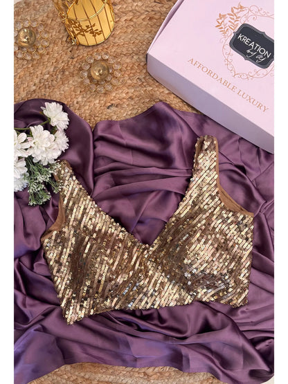 Golden Knitted Sequin Sleeveless Blouse Kreation by KJ