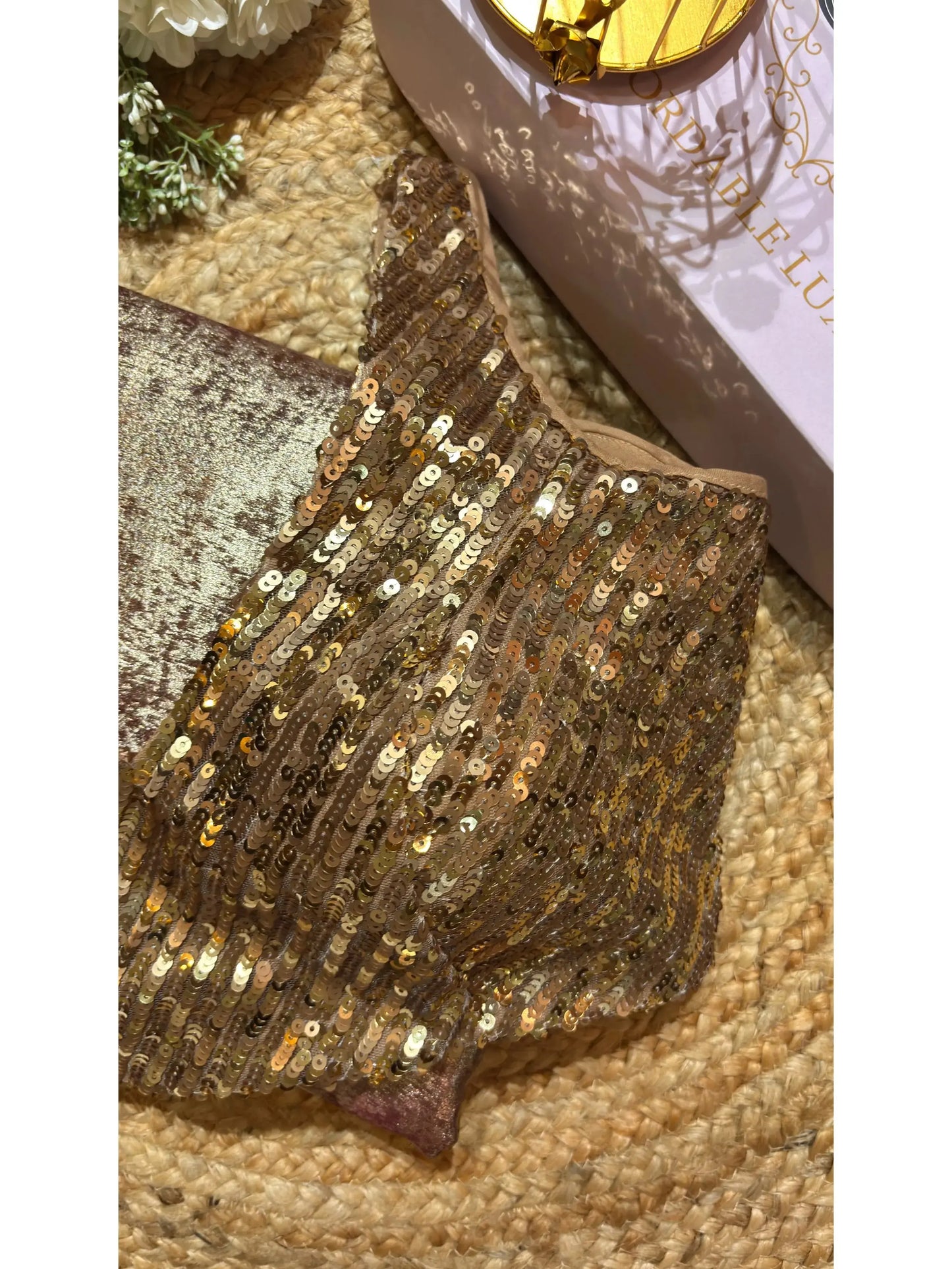 Golden Knotted Sequin Sleeveless Blouse Kreation by KJ