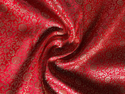 Red Banarasi Brocade Fabric