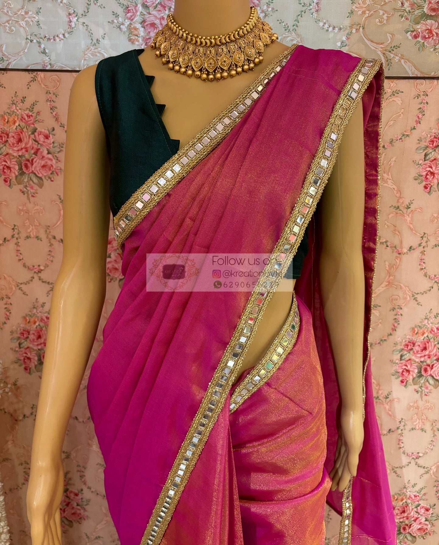 Hot Pink Mirage Saree