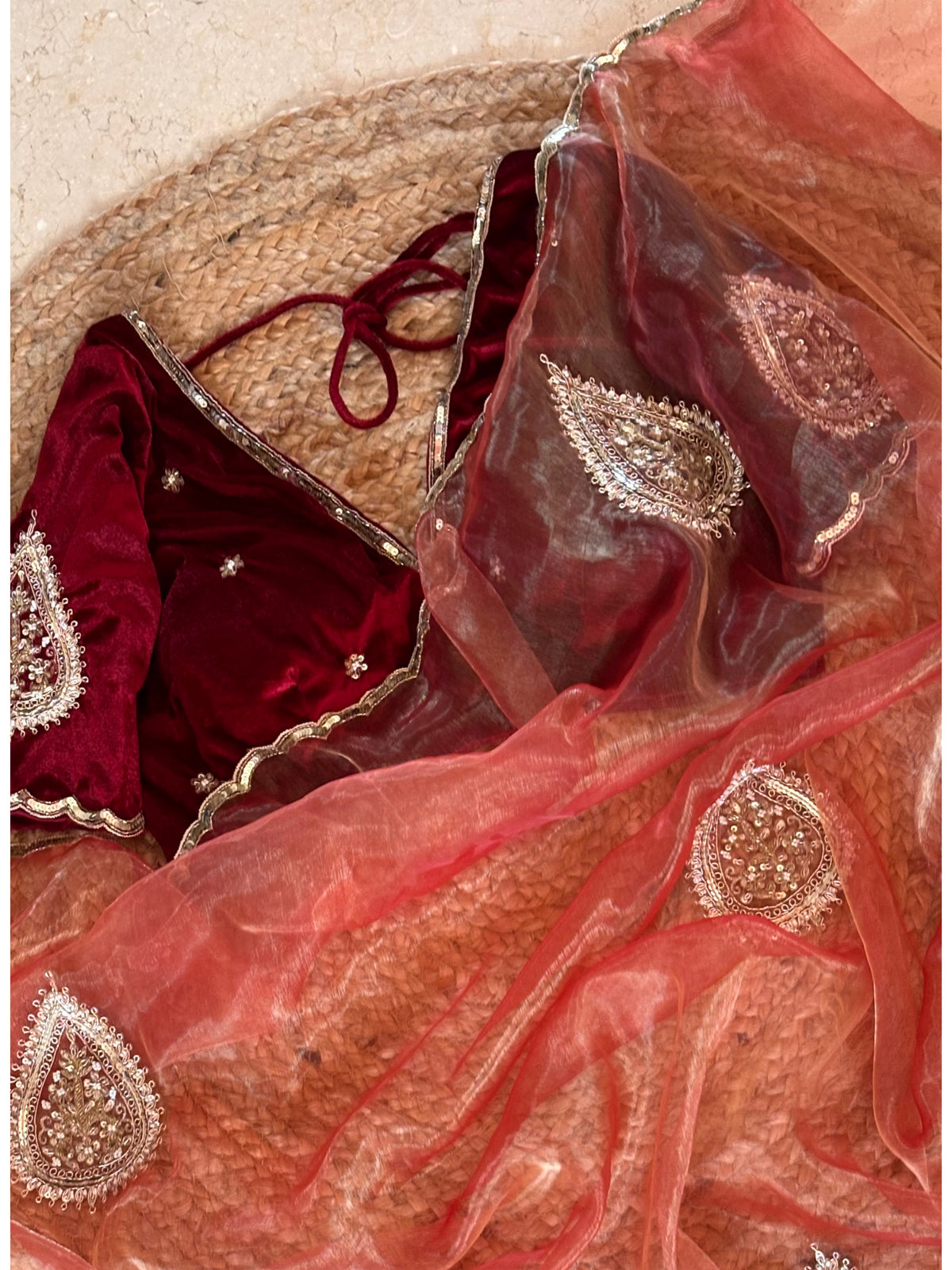 Raag Darbari Glass Tissue Saree with Zardosi Work