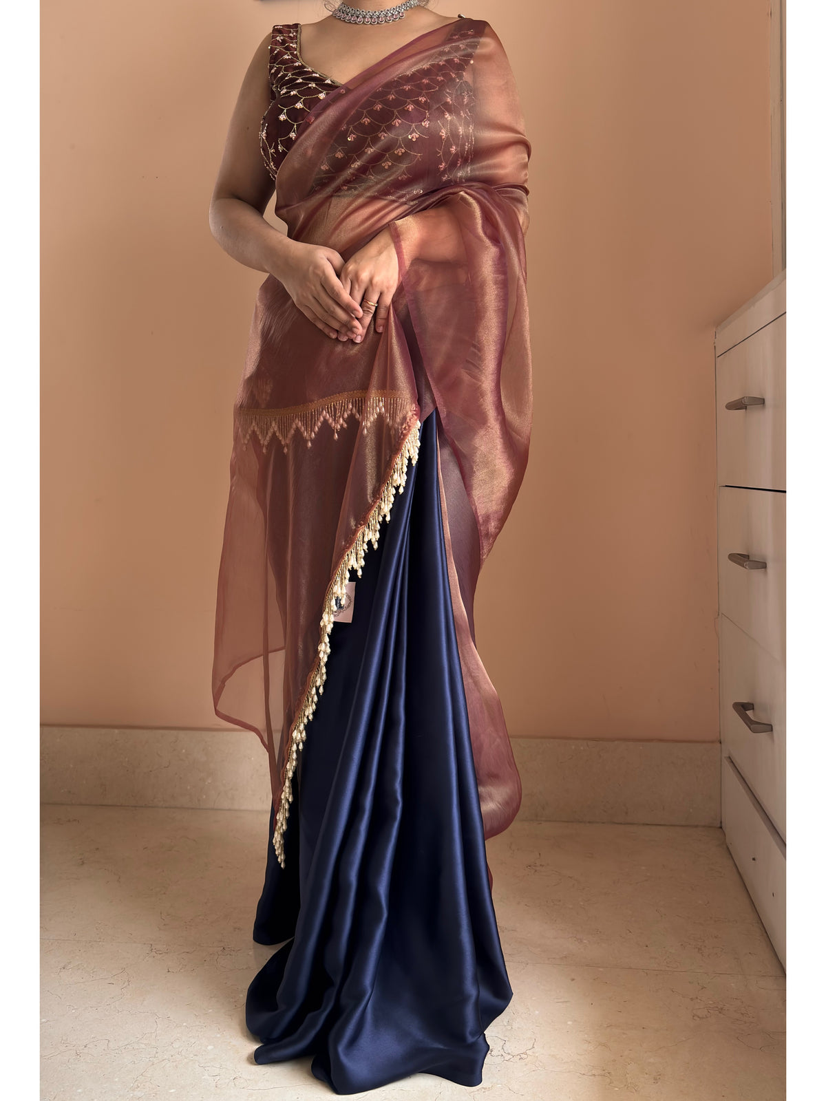 Midnight Mocha Cocktail Saree