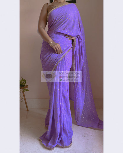 Lavender Ragini Georgette Saree