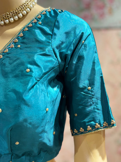 Teal Silk Blouse