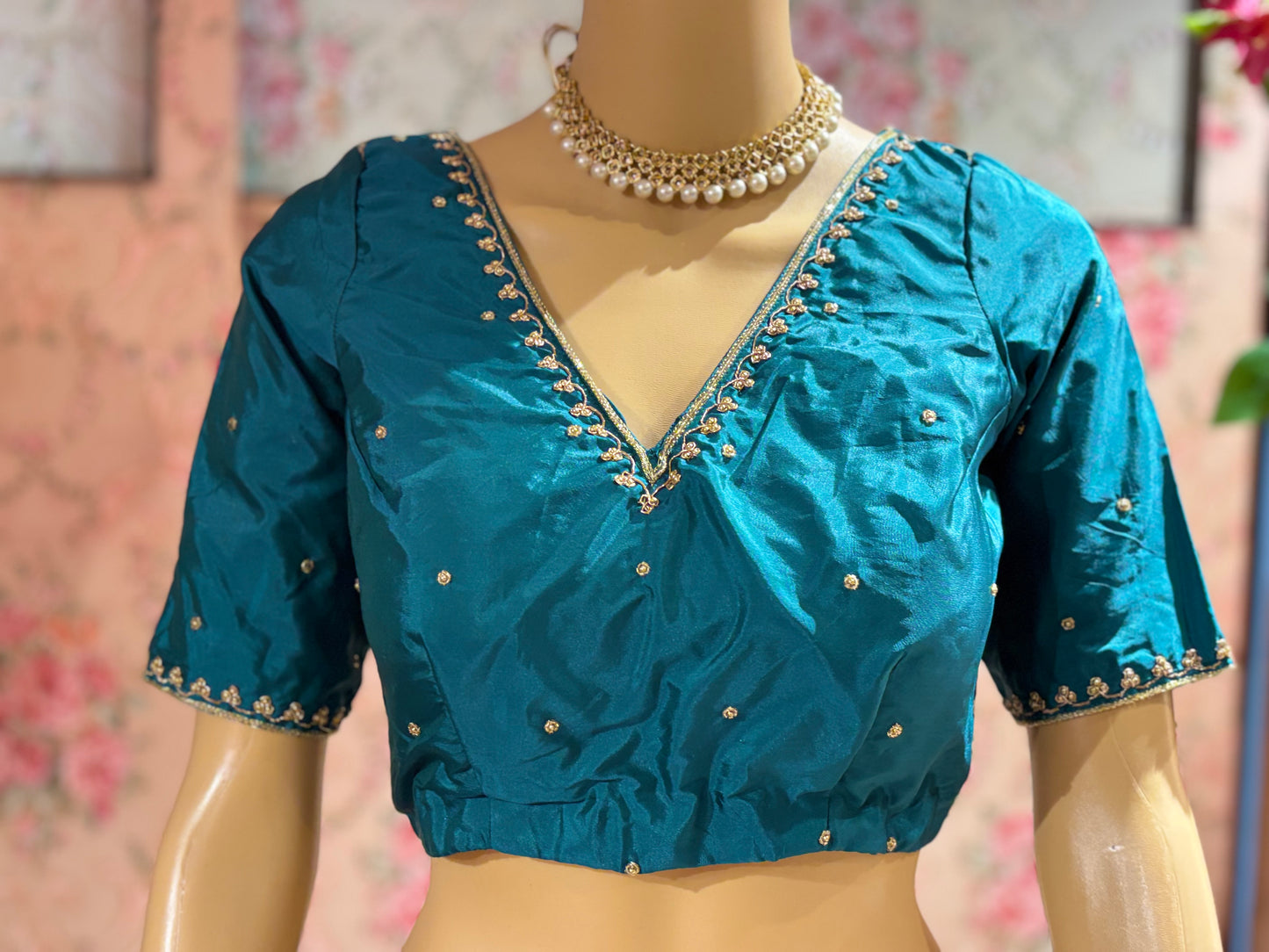 Teal Silk Blouse