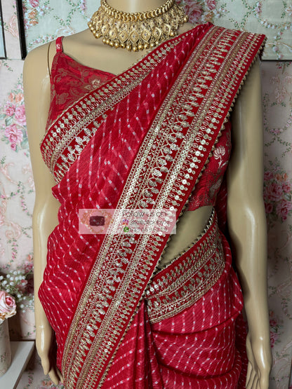 Channa Ve Red Kota saree