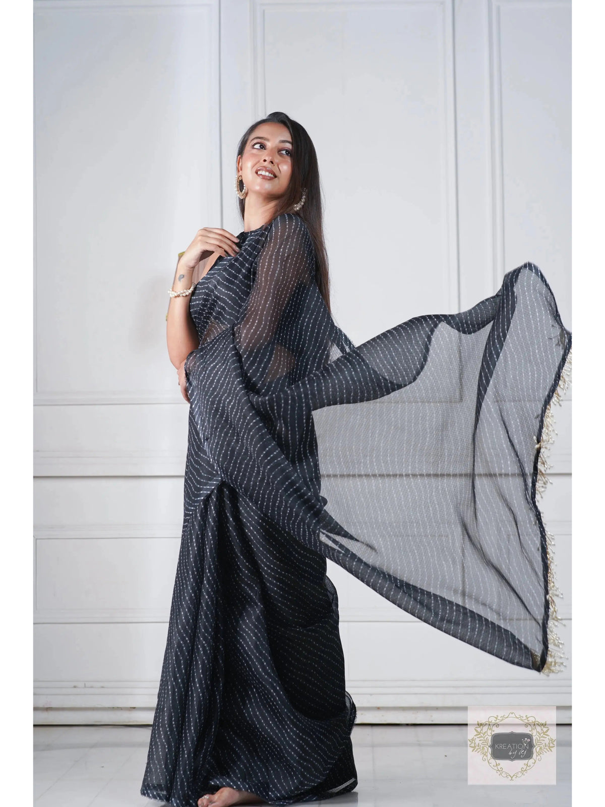 Black Kota Silk Cocktail Saree