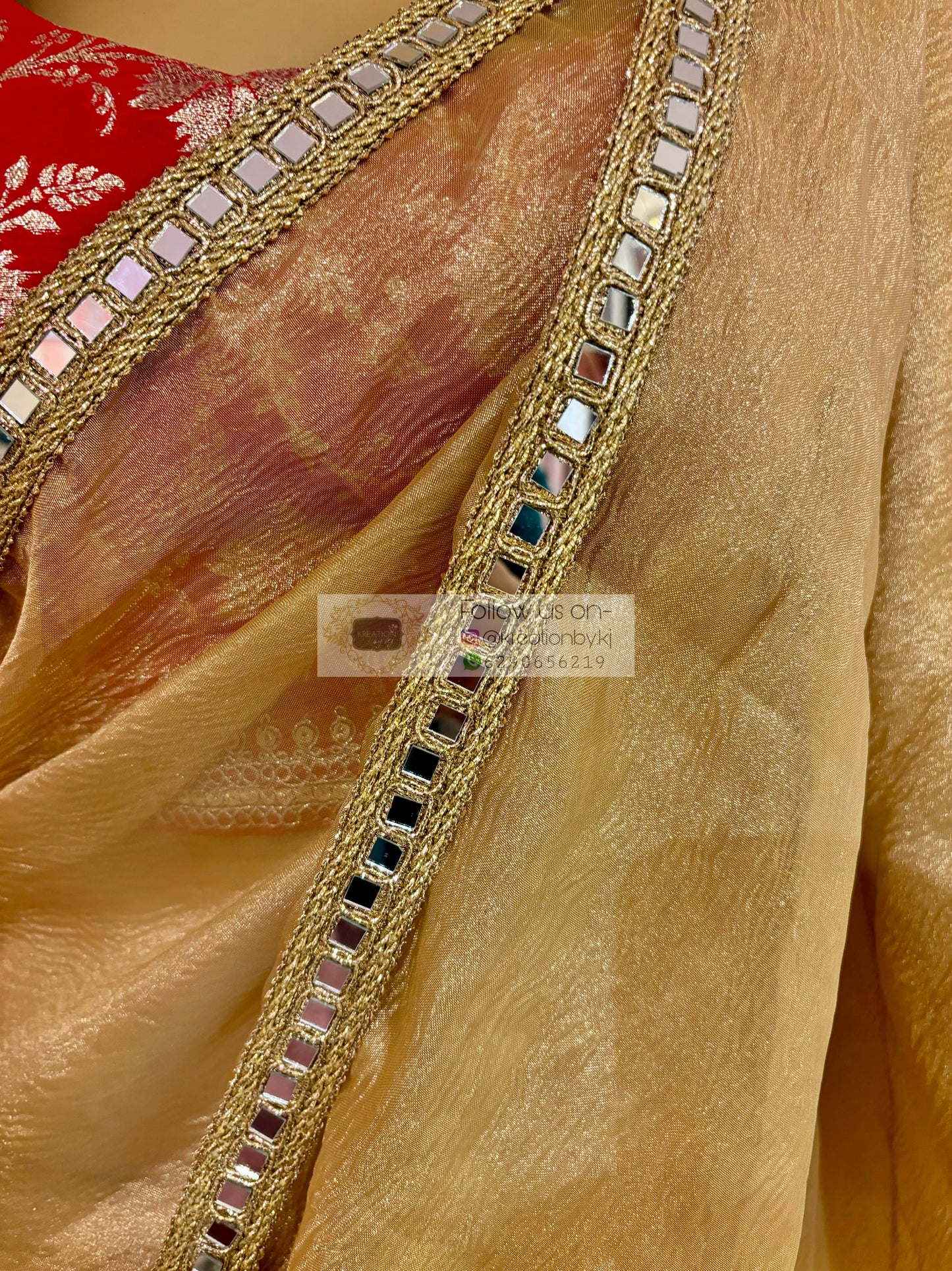 Golden Beige Mirage Saree