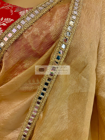 Golden Beige Mirage Saree