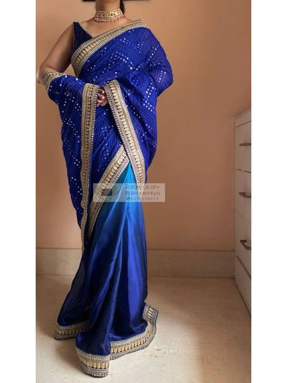 Siyahi Ombre Sheesh Saree