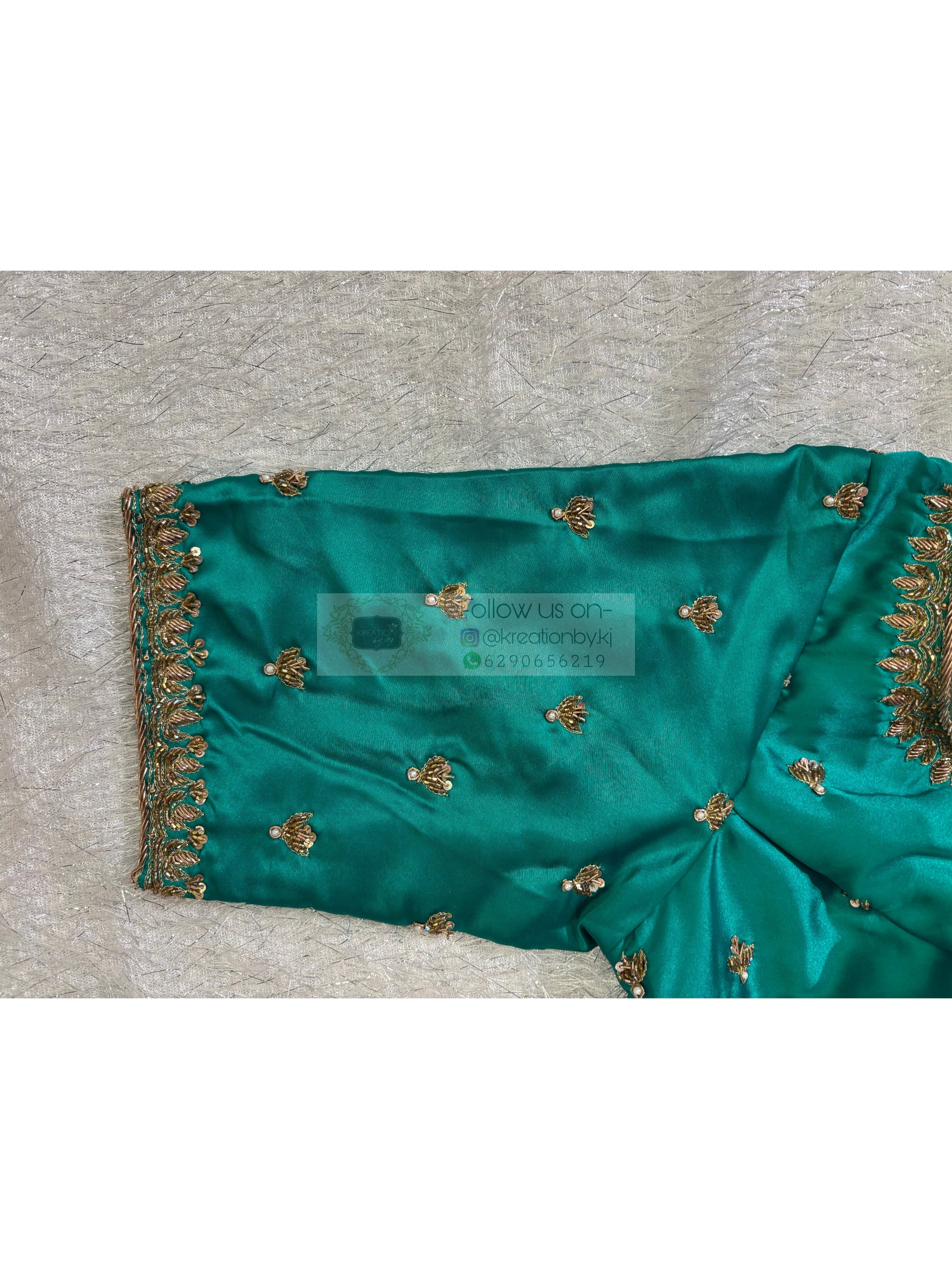 Jade Green Designer Blouse kreationbykj