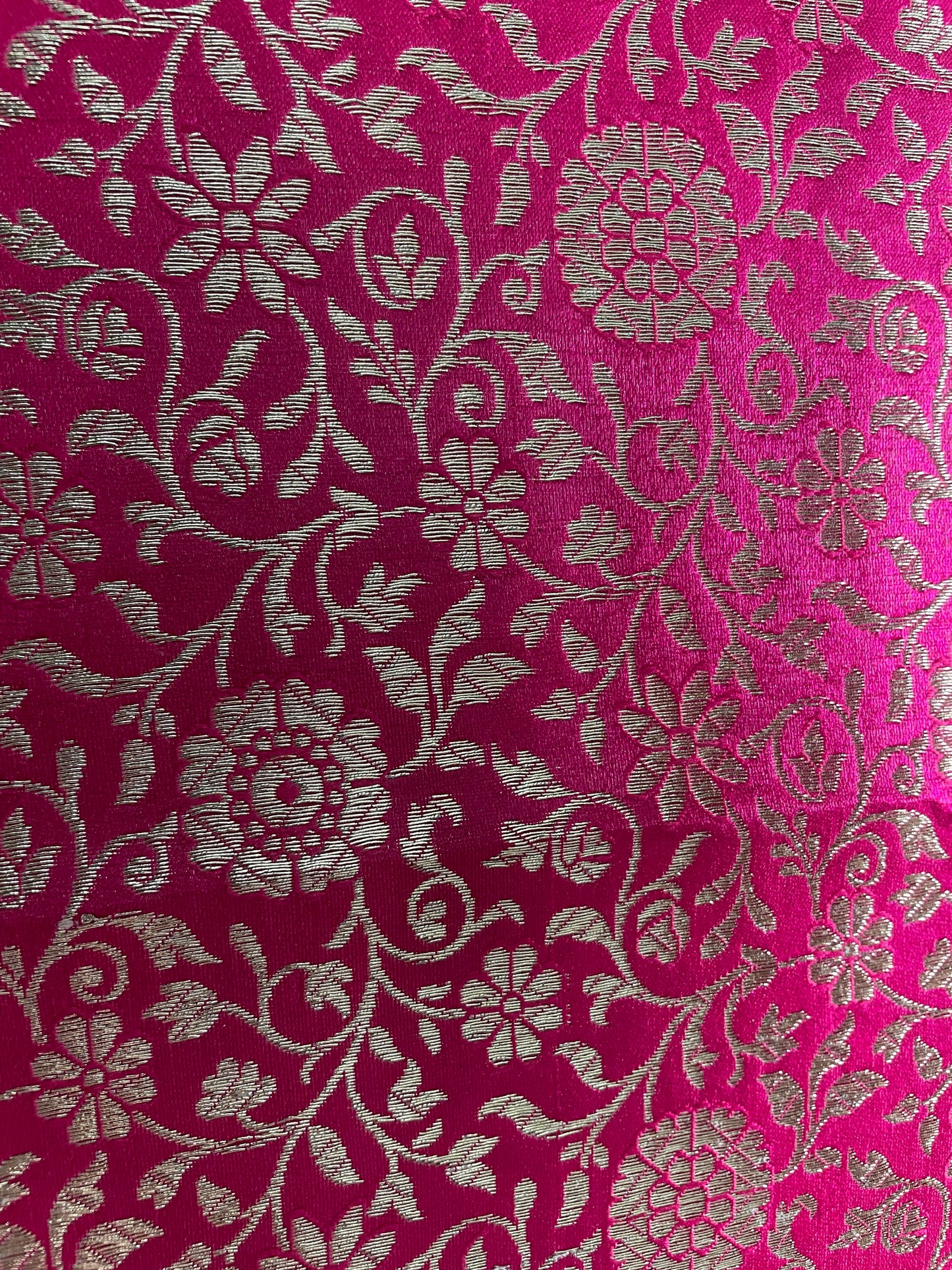 Fuchsia Pink Banarasi Brocade Fabric