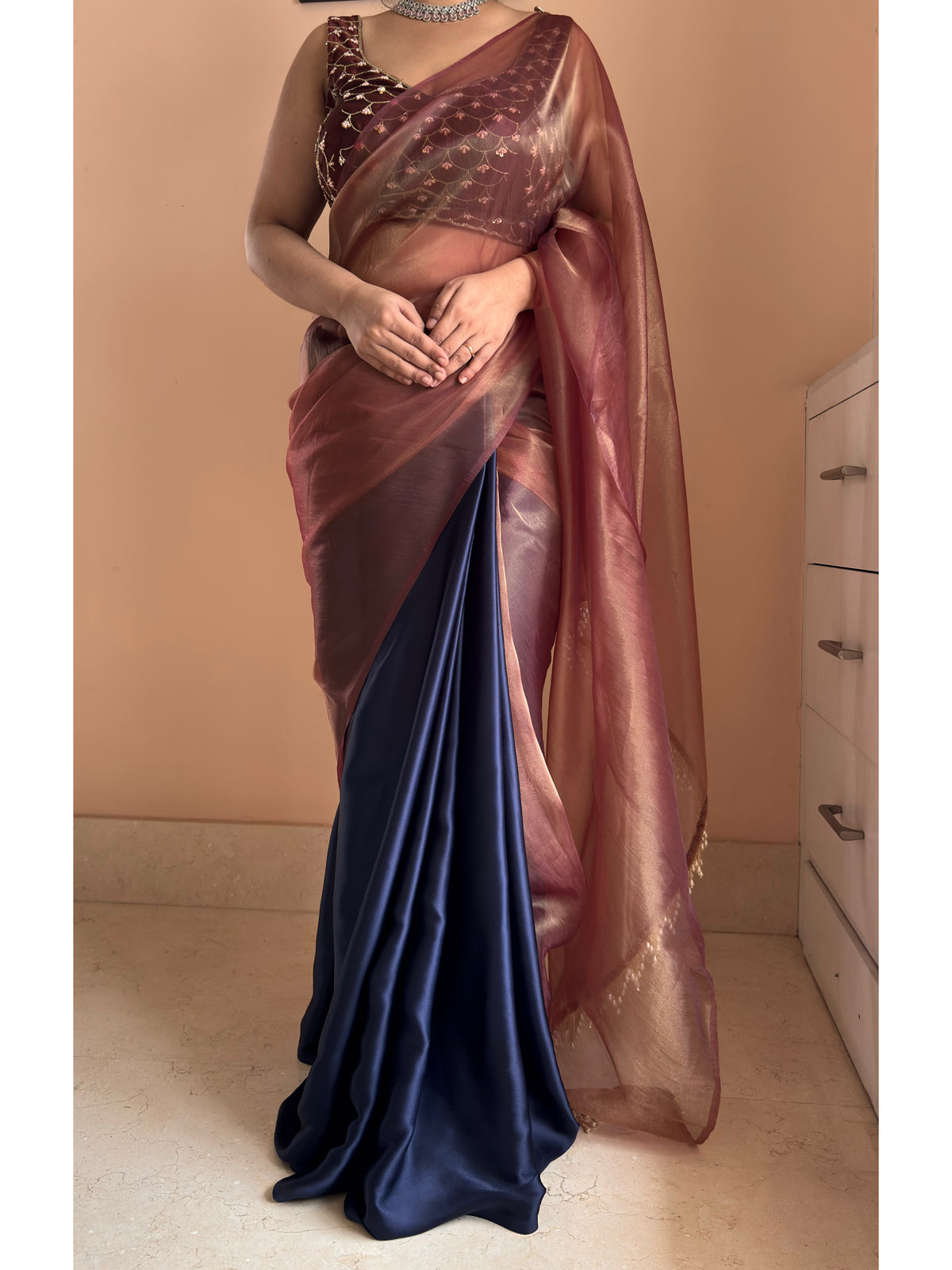 Midnight Mocha Cocktail Saree