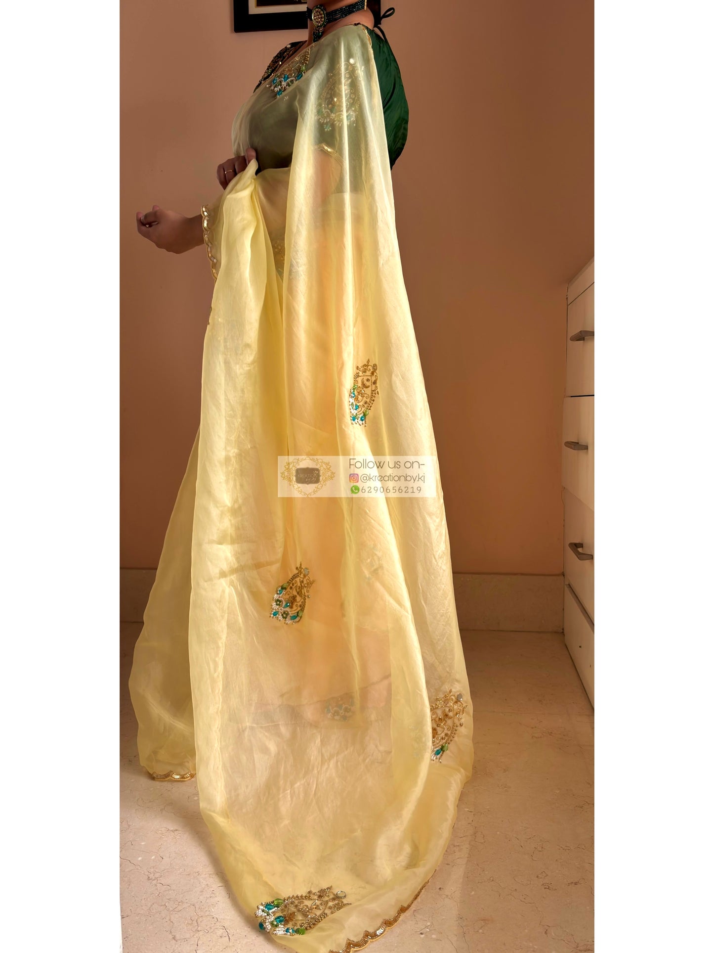 Pristine Yellow Scent of Yesterday Saree