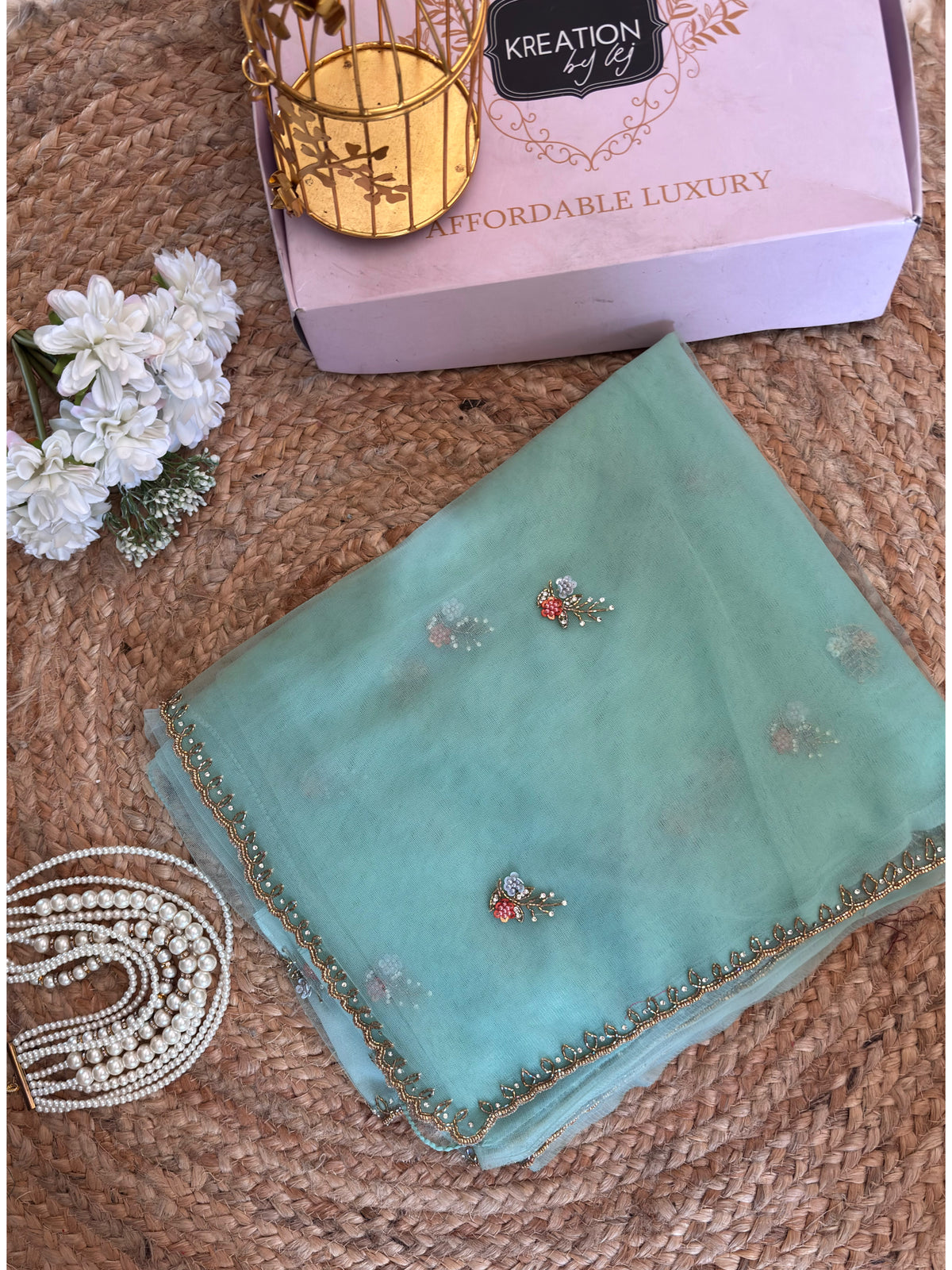 Bahar Net Embroidered Saree