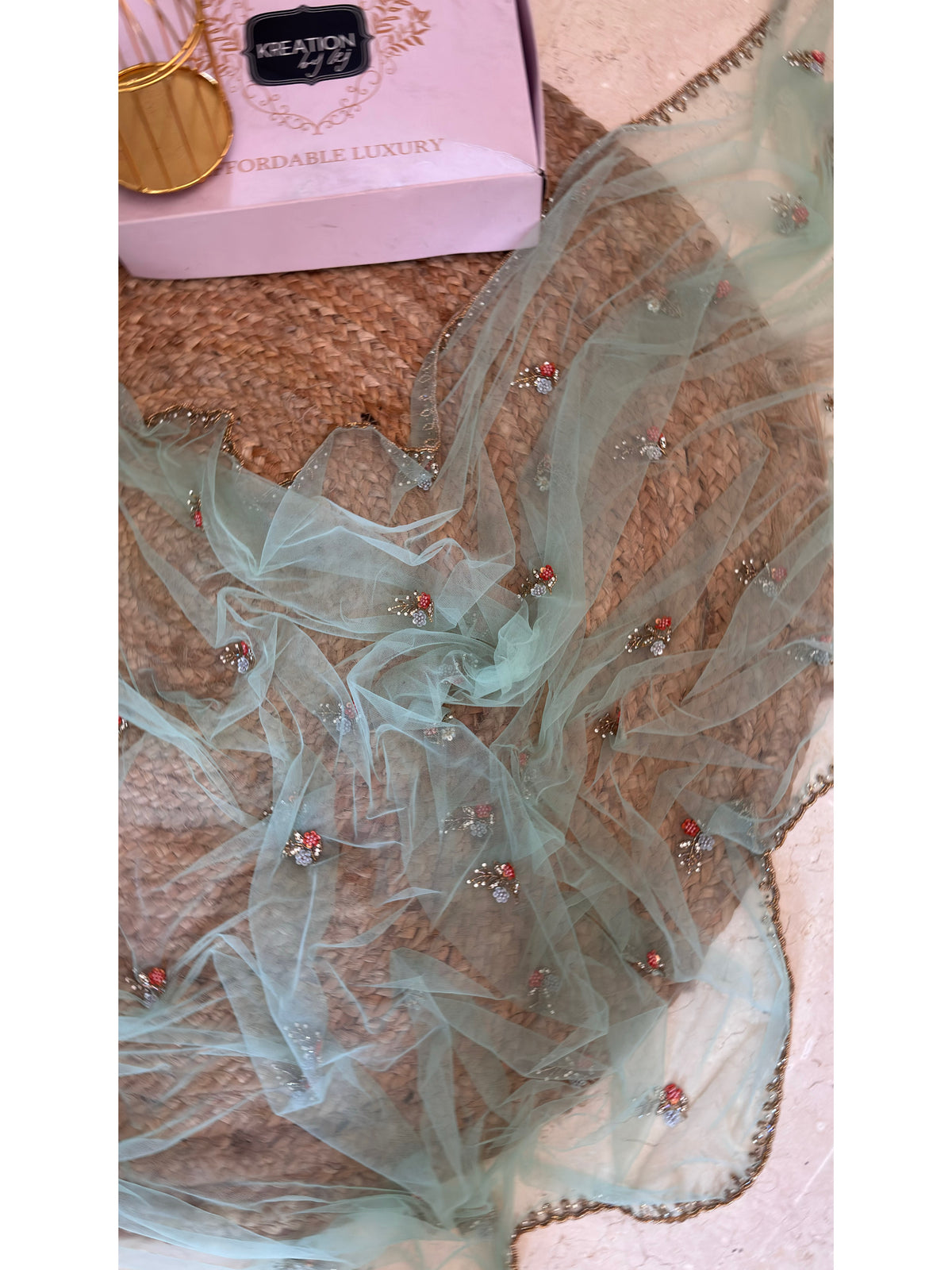 Bahar Net Embroidered Saree