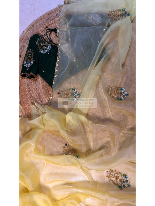 Pristine Yellow Scent of Yesterday Saree