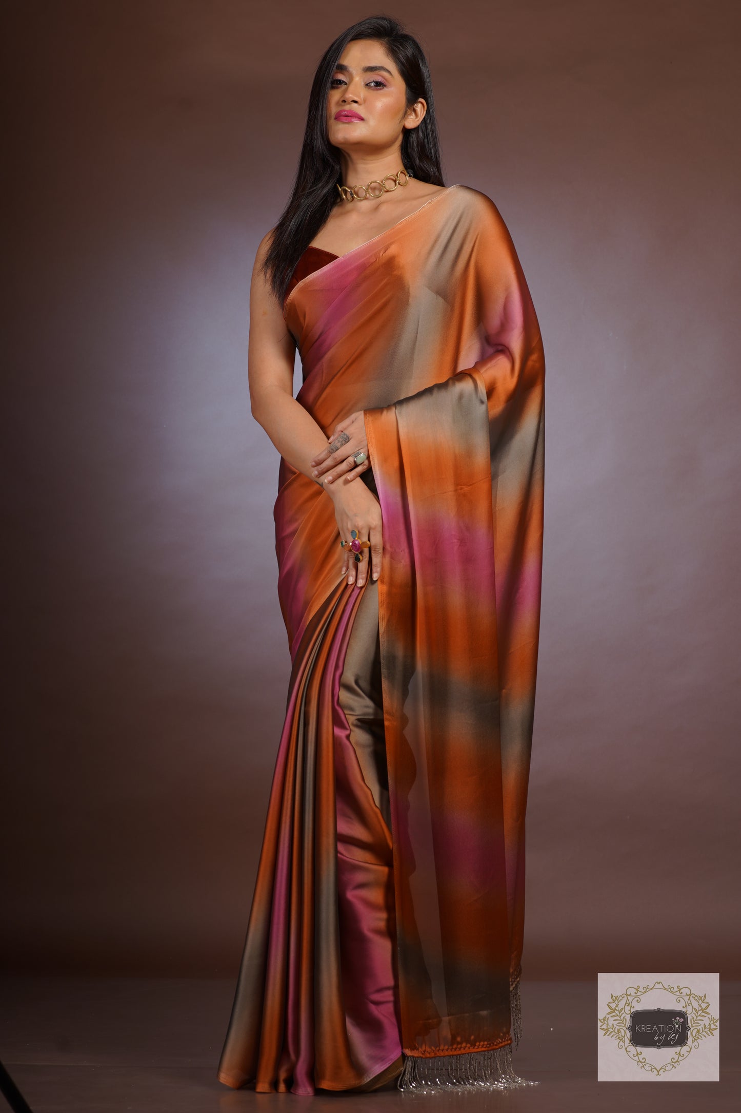 Desert Rainbow Georgette Ombré Saree