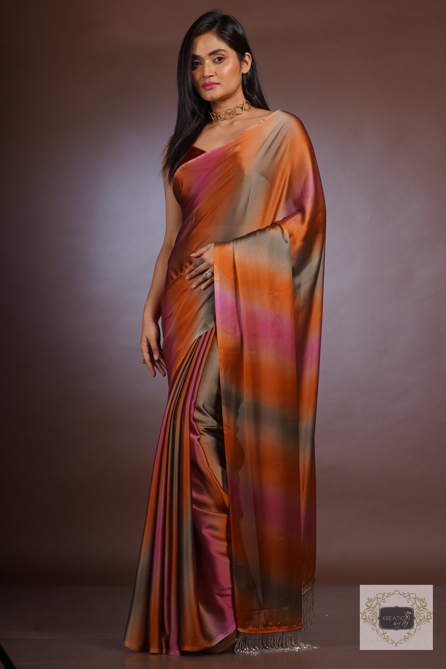 Desert Rainbow Georgette Silk Ombré Saree