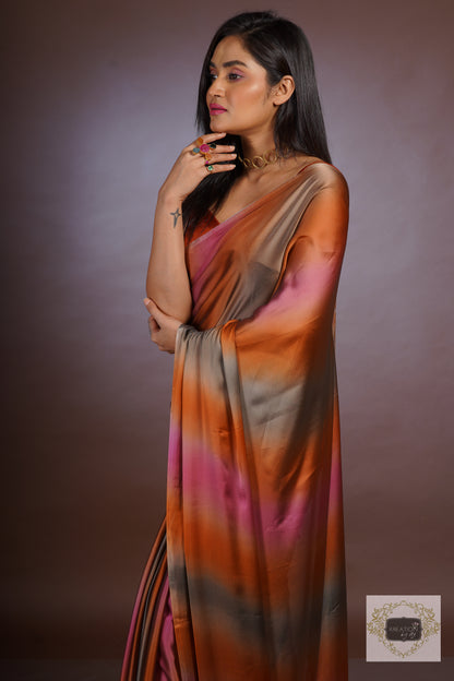 Desert Rainbow Georgette Silk Ombré Saree