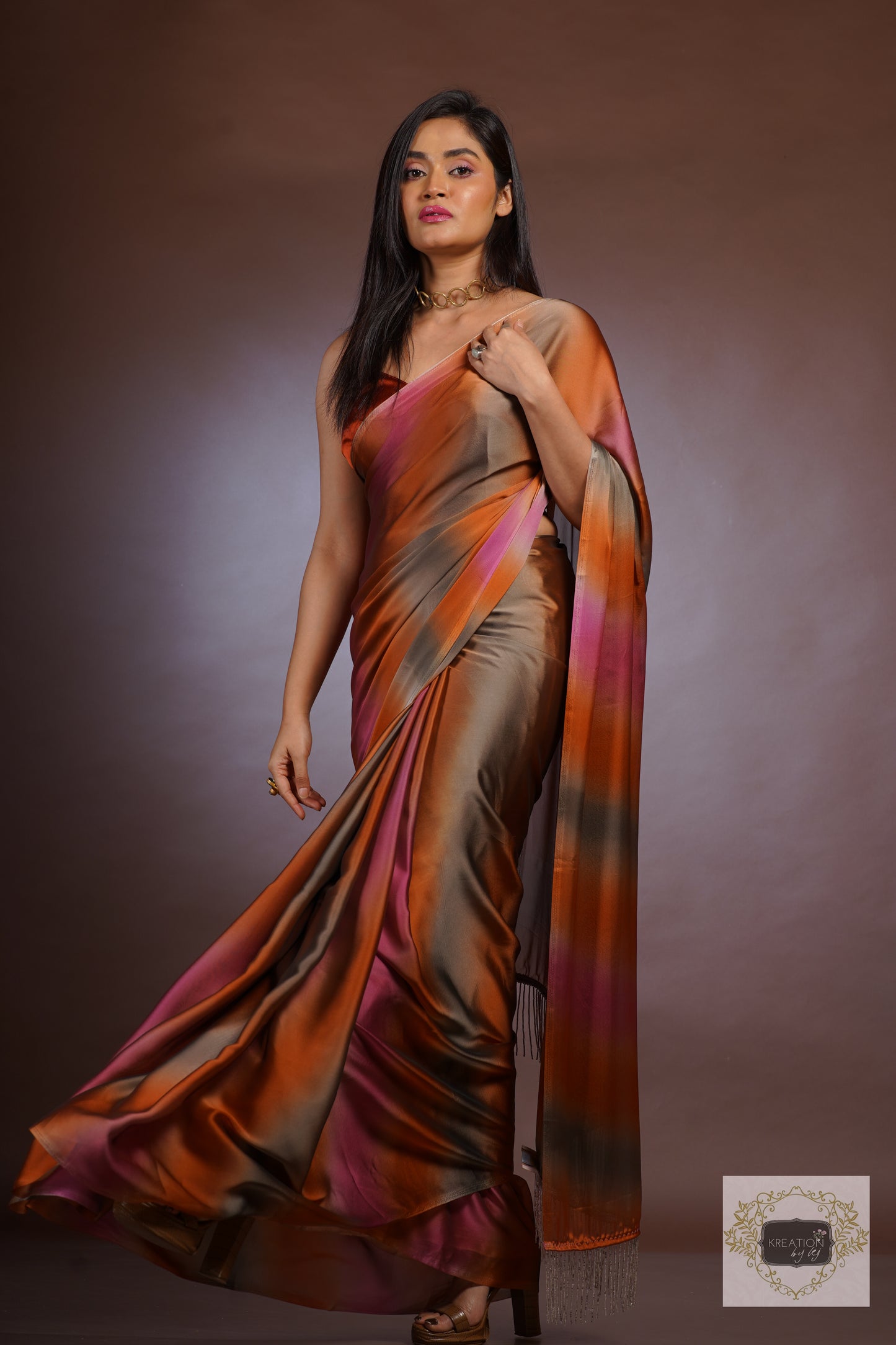 Desert Rainbow Georgette Ombré Saree