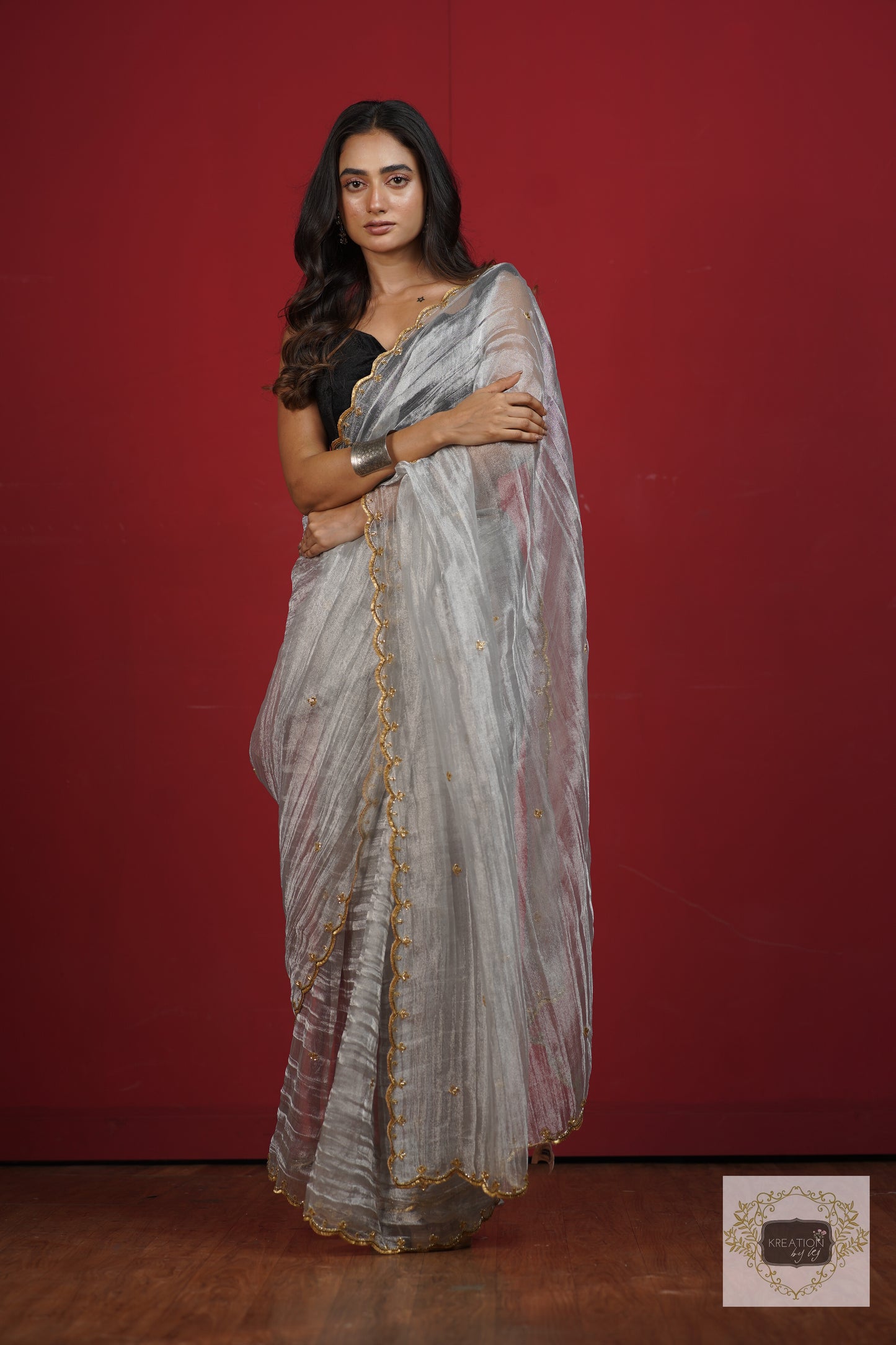 Silver Tissue Sequins Piyali Saree