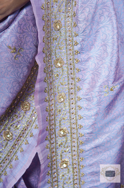 Lavender Banarasi Zarina Saree