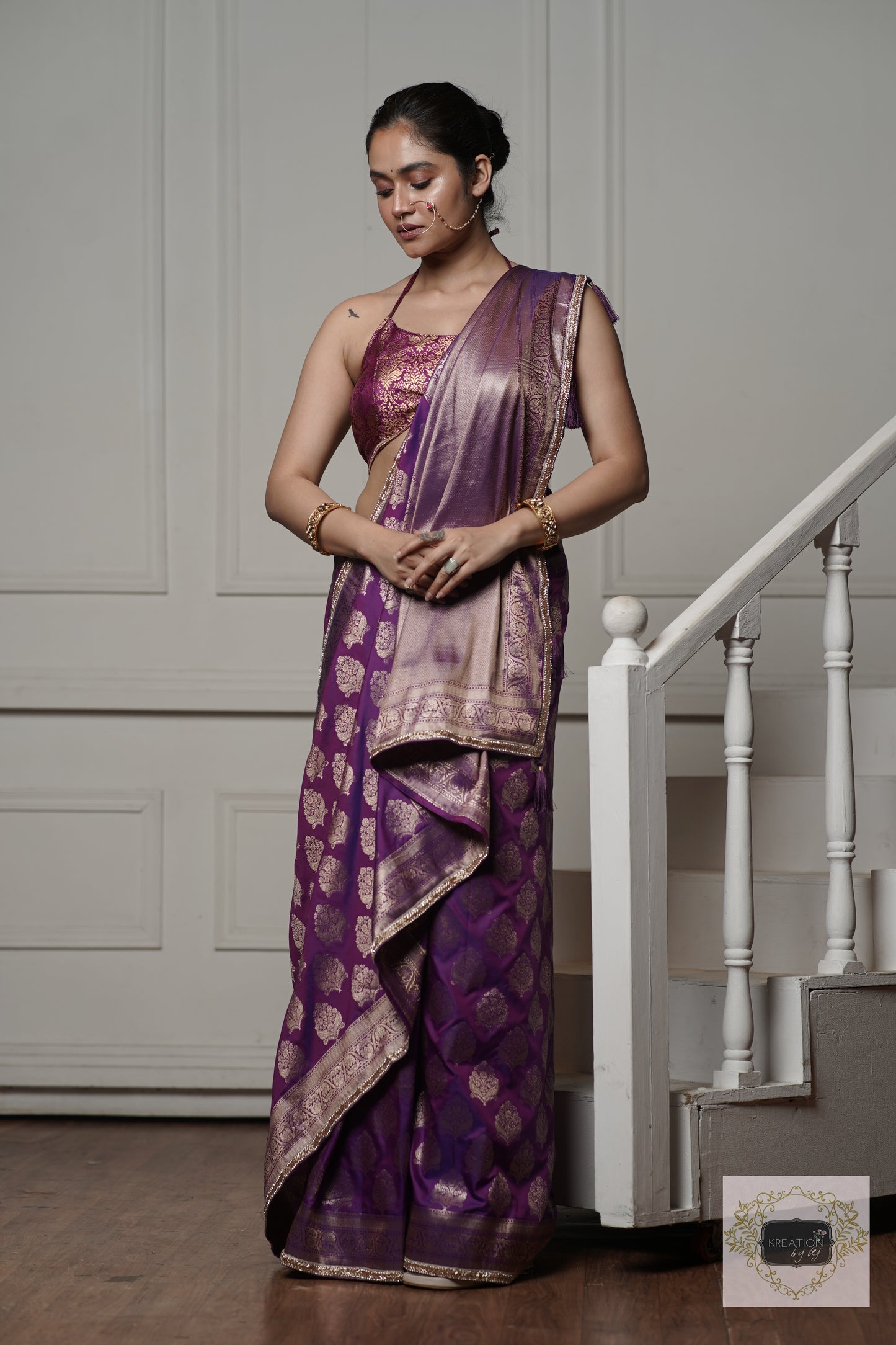 Purple Banarasi Saree