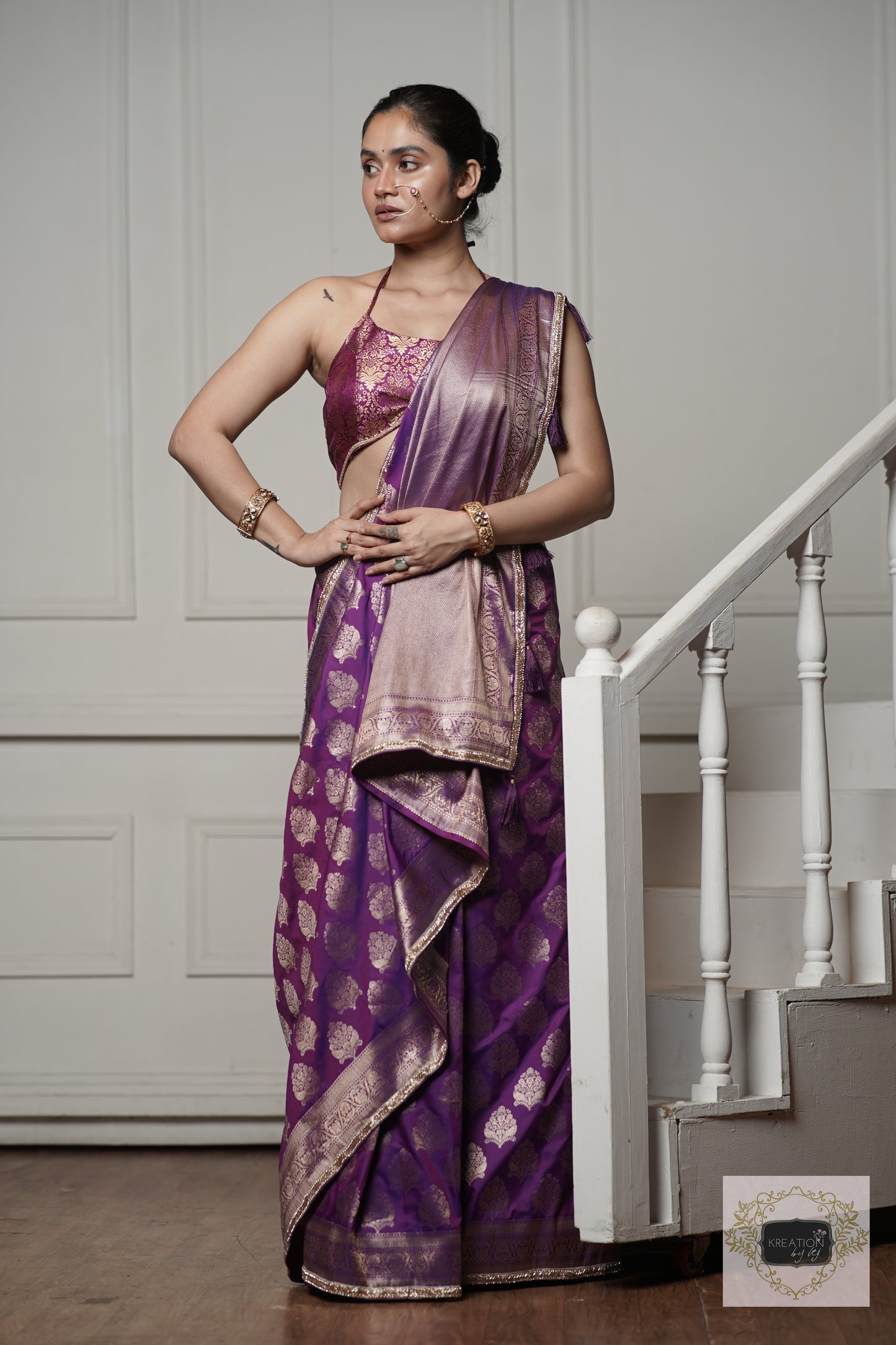 Purple Banarasi Saree