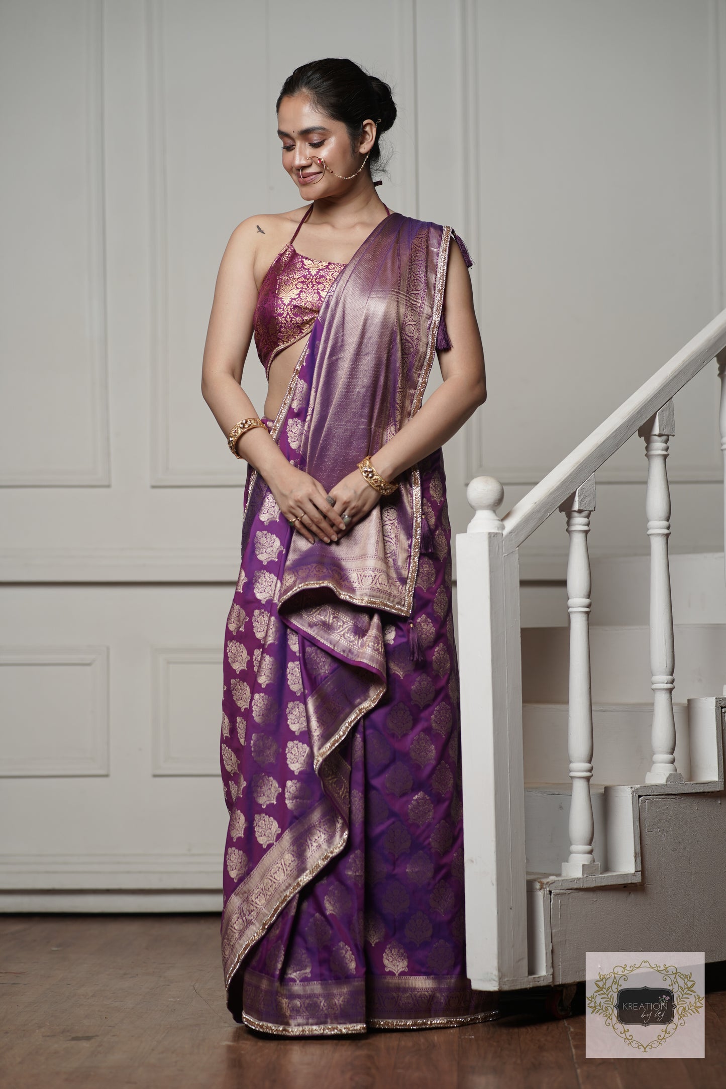 Purple Banarasi Saree