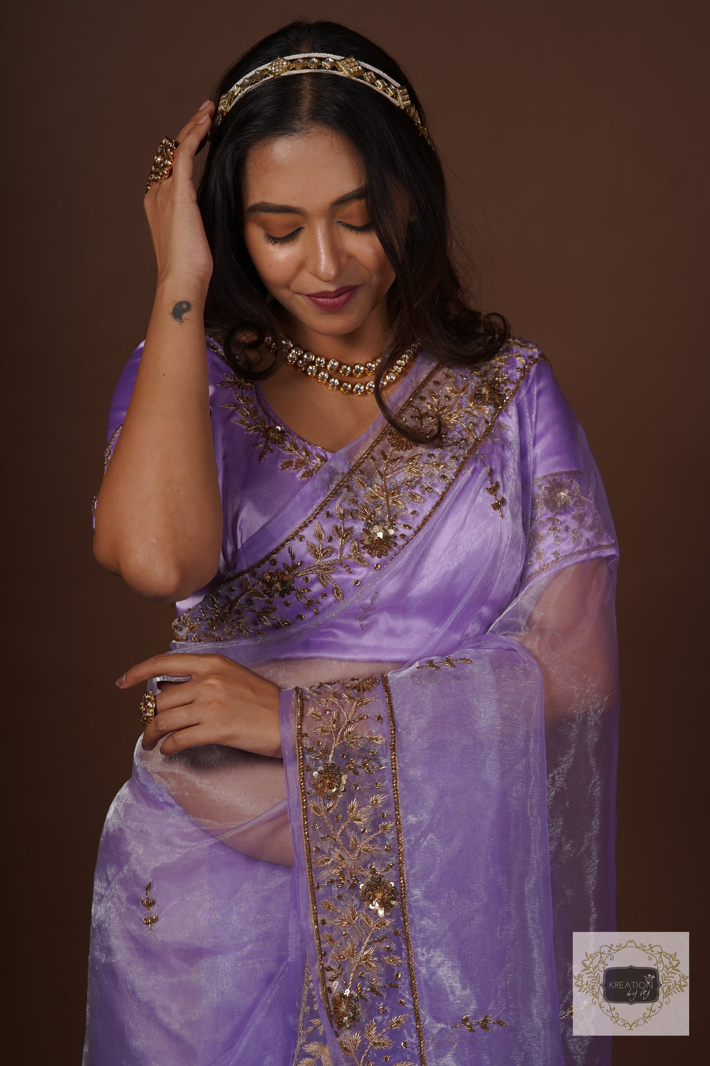 Lavender Glass Tissue Anaya Saree