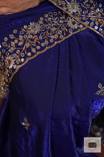 Royal Blue Sheesh Mahal Saree