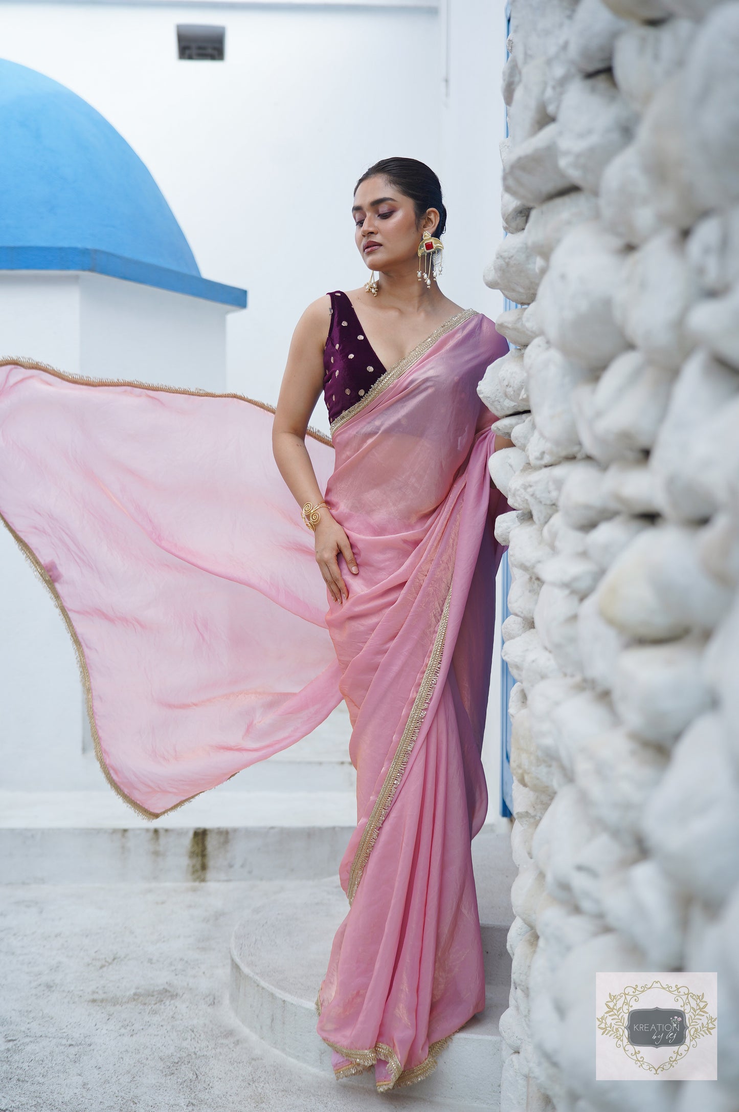 Camellia Blush Banno Saree