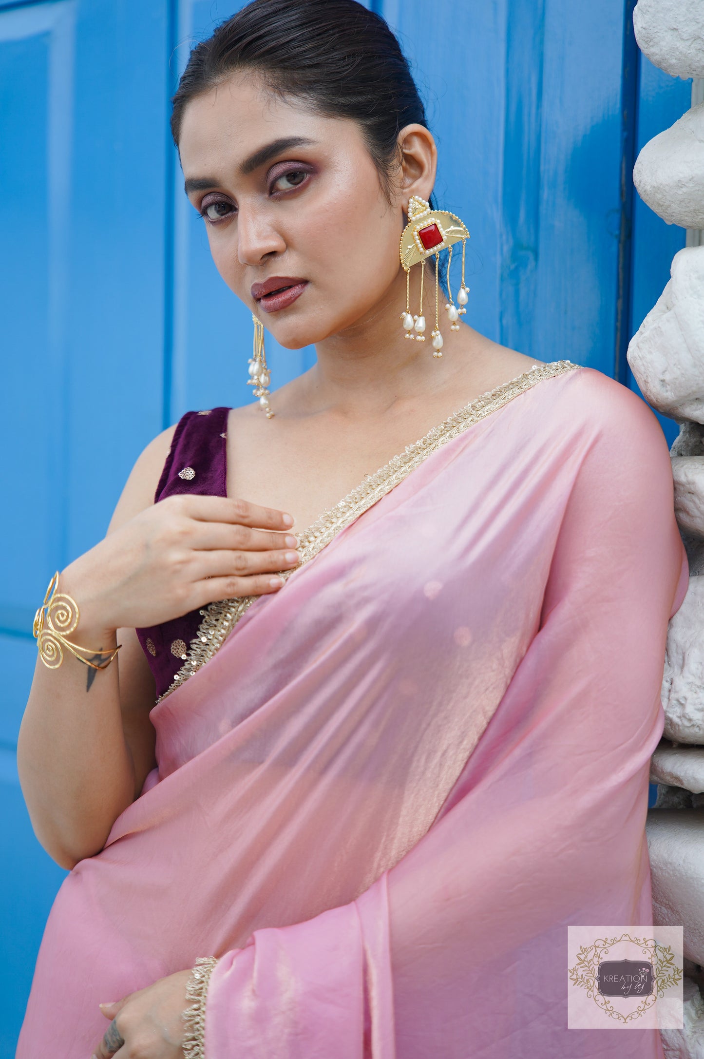 Camellia Blush Banno Saree