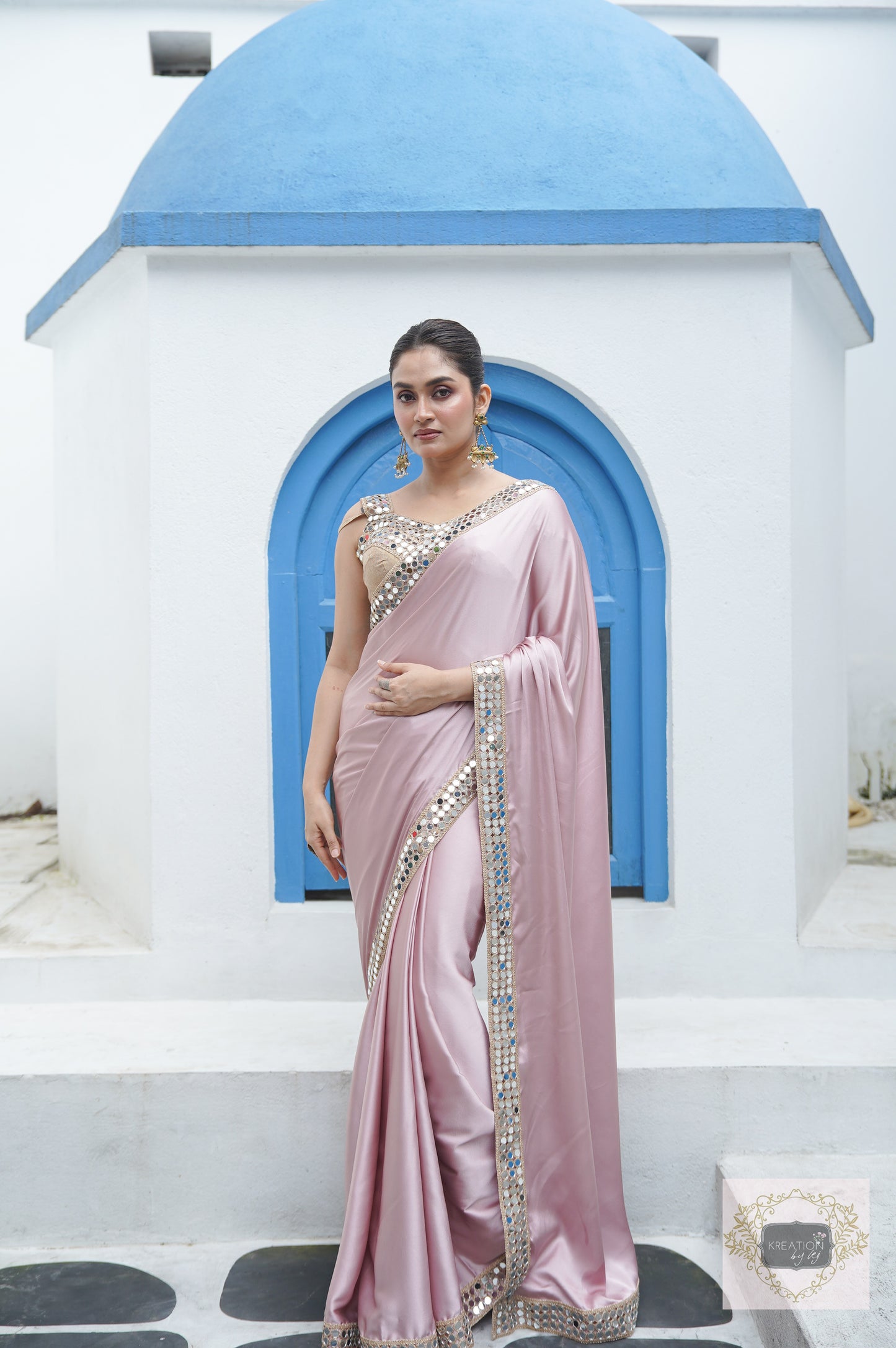 Lilac Sheesh Mahal Saree