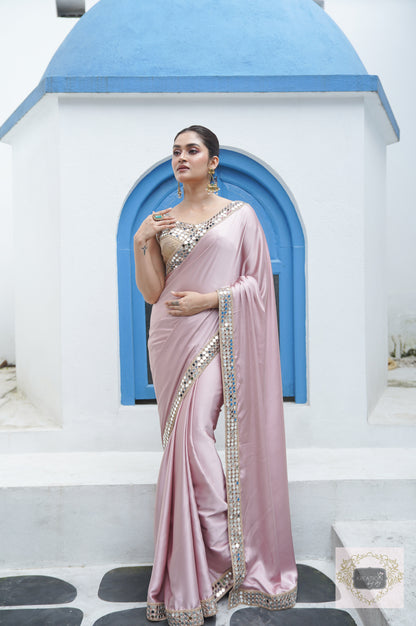 Lilac Sheesh Mahal Saree