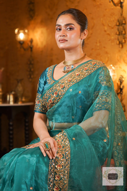 Teal Blue Glass tissue prajoti