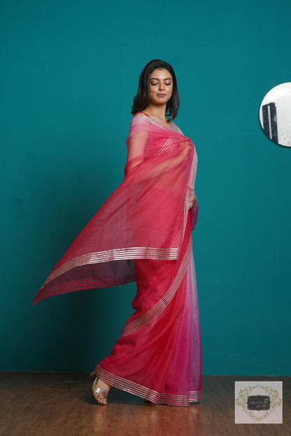 Malibu Ombré Silver Lining Saree