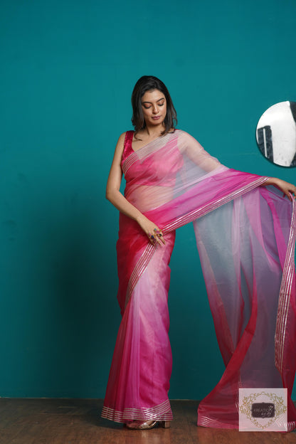 Malibu Ombré Silver Lining Saree