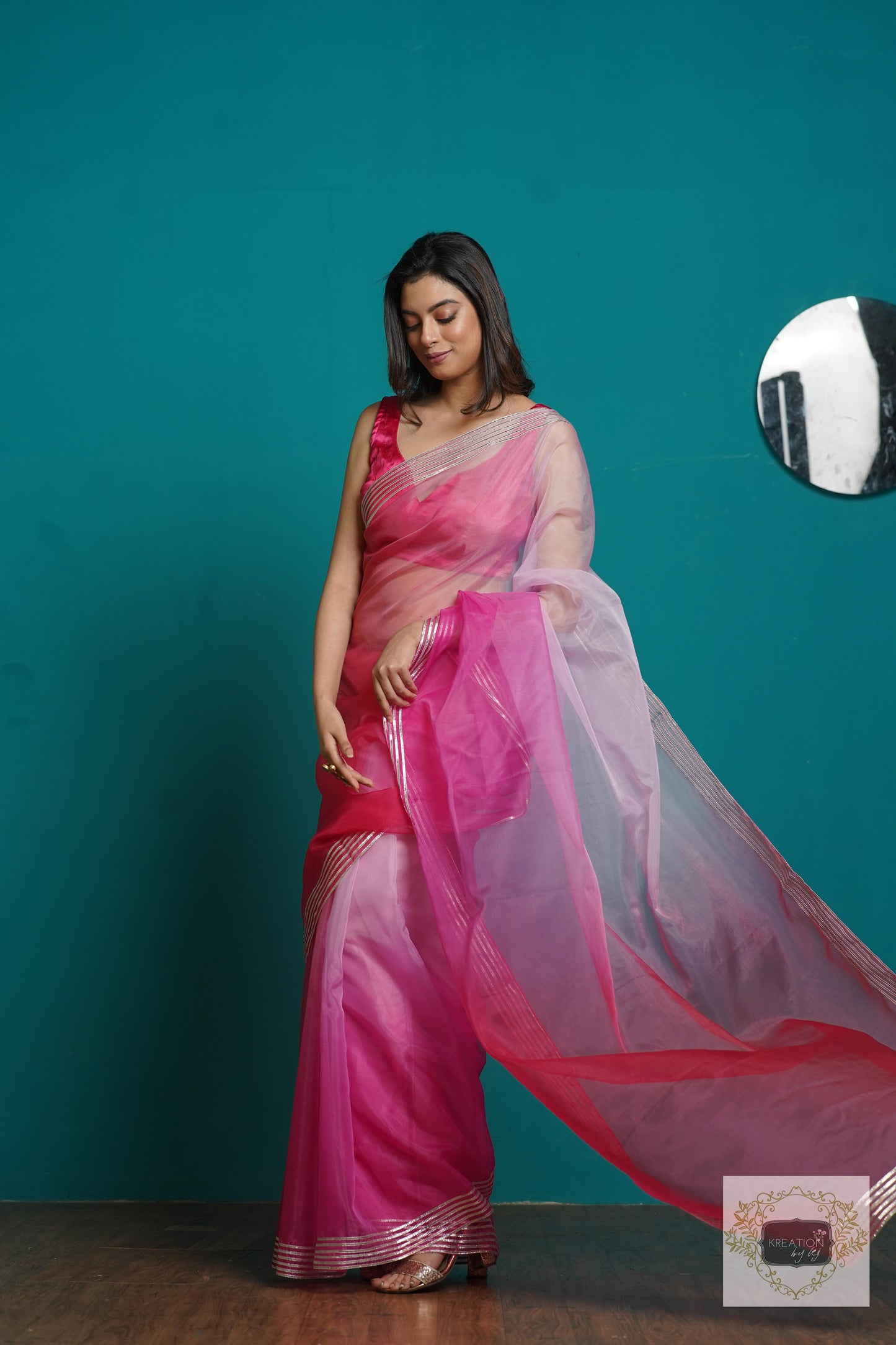 Malibu Ombré Silver Lining Saree